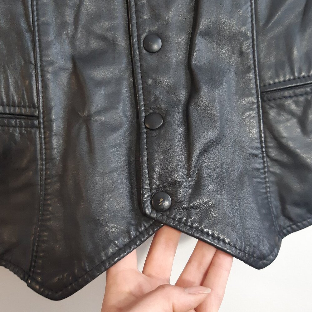 Cuir Mont-Royal Vintage Genuine Leather Bolero Jacket - Slim Fit -Made in Canada - Picture 13 of 13